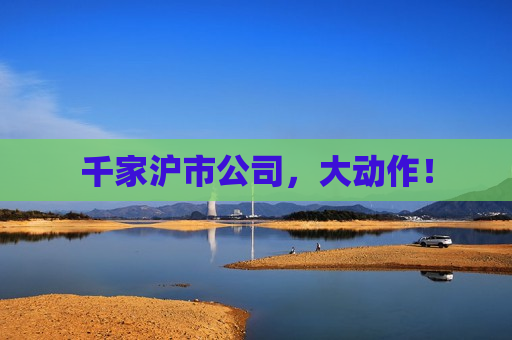 千家沪市公司，大动作！  第1张