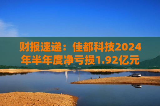 财报速递：佳都科技2024年半年度净亏损1.92亿元  第1张