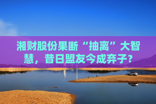 湘财股份果断“抽离”大智慧，昔日盟友今成弃子？