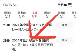 cctv5节目表直播(cctv5节目表直播表预告今天)