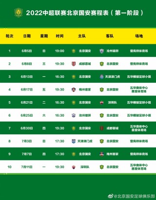 2021中超赛程时间表(2021年中超赛程时间表和地点)