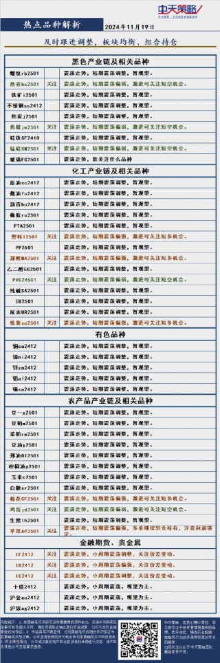 中天策略:11月19日市场分析