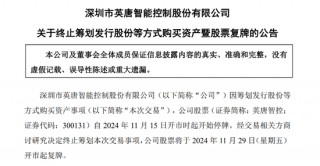 刚刚英唐智控公告，并购终止！明日复牌