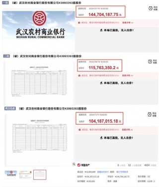 股权多次流拍背后：经营质效难露喜色 武汉农商行负重前行