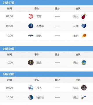 nba季后赛赛程表(詹姆斯宣布最新决定热)