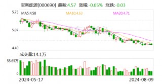 宝新能源：蔡秀娟辞去董事、财务总监职务